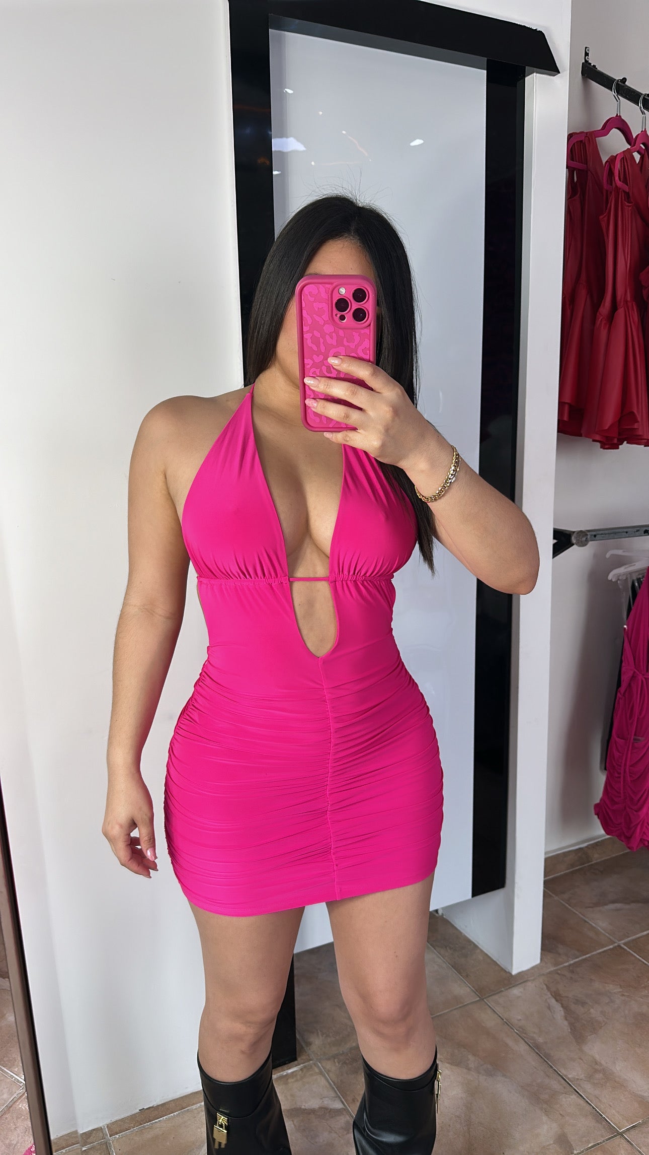 Hot Pink Mini Dress