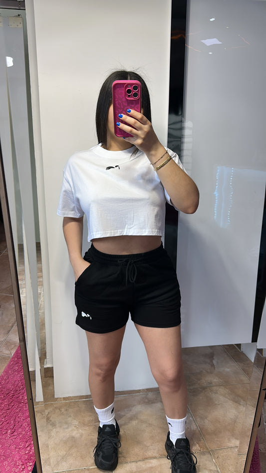 Black Cotton Shorts