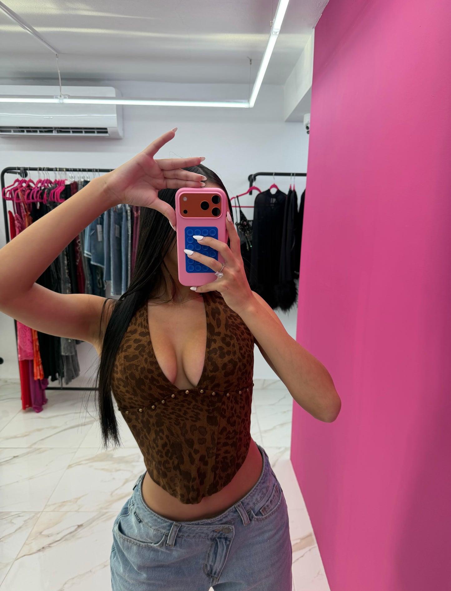 Brown Leopard Top