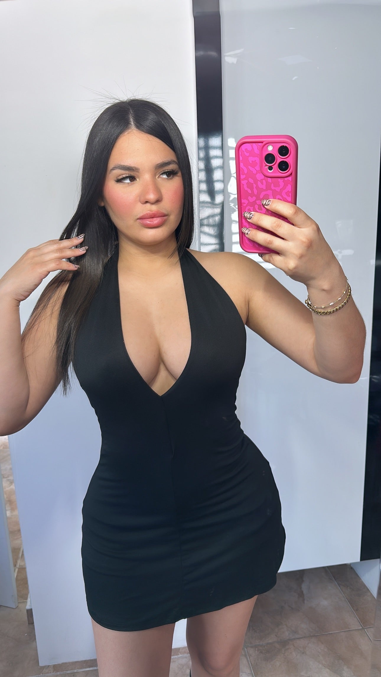 V-Neck Black Dress
