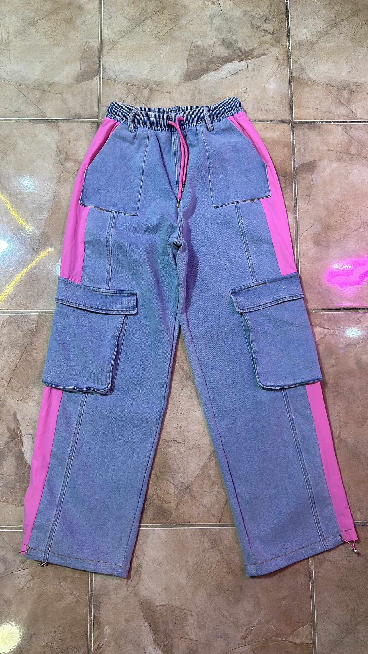 Pink & Denin Cargo Pants