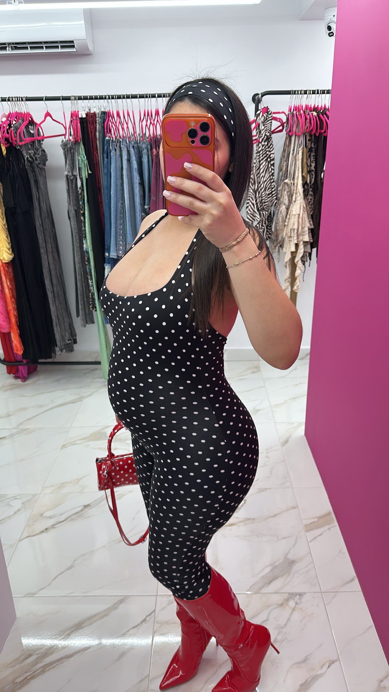 Black Polka Dot Capri Romper