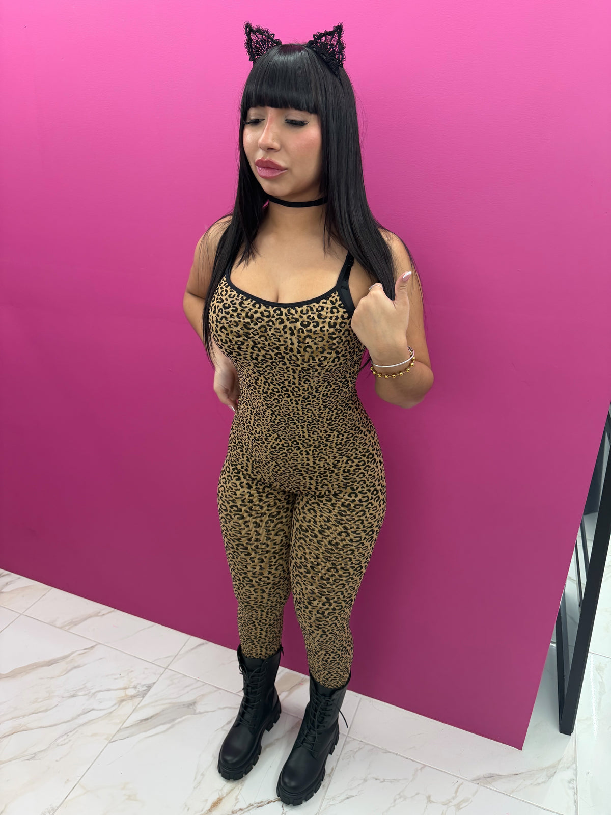 Leopard Jumpsuit 3pc Costume