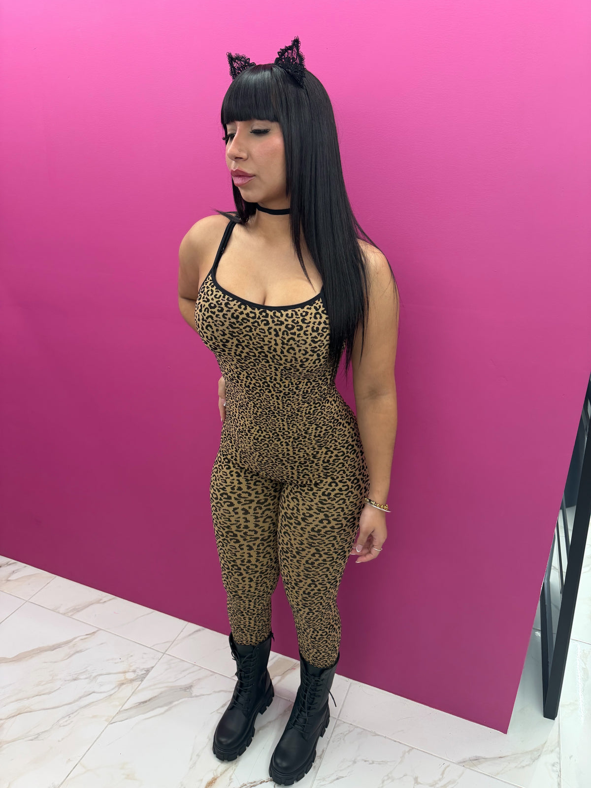 Leopard Jumpsuit 3pc Costume