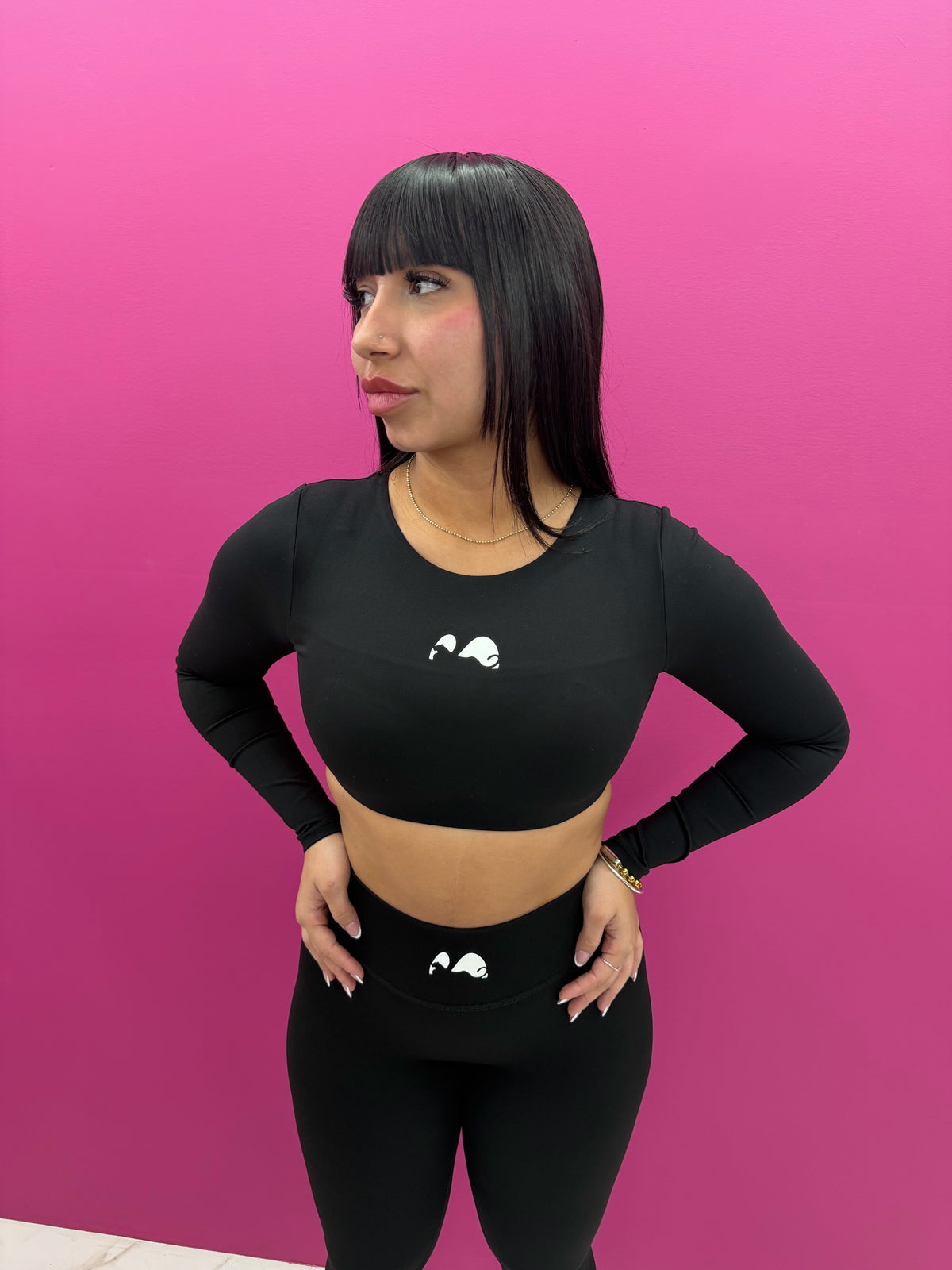 Black Longsleeve Crop Top