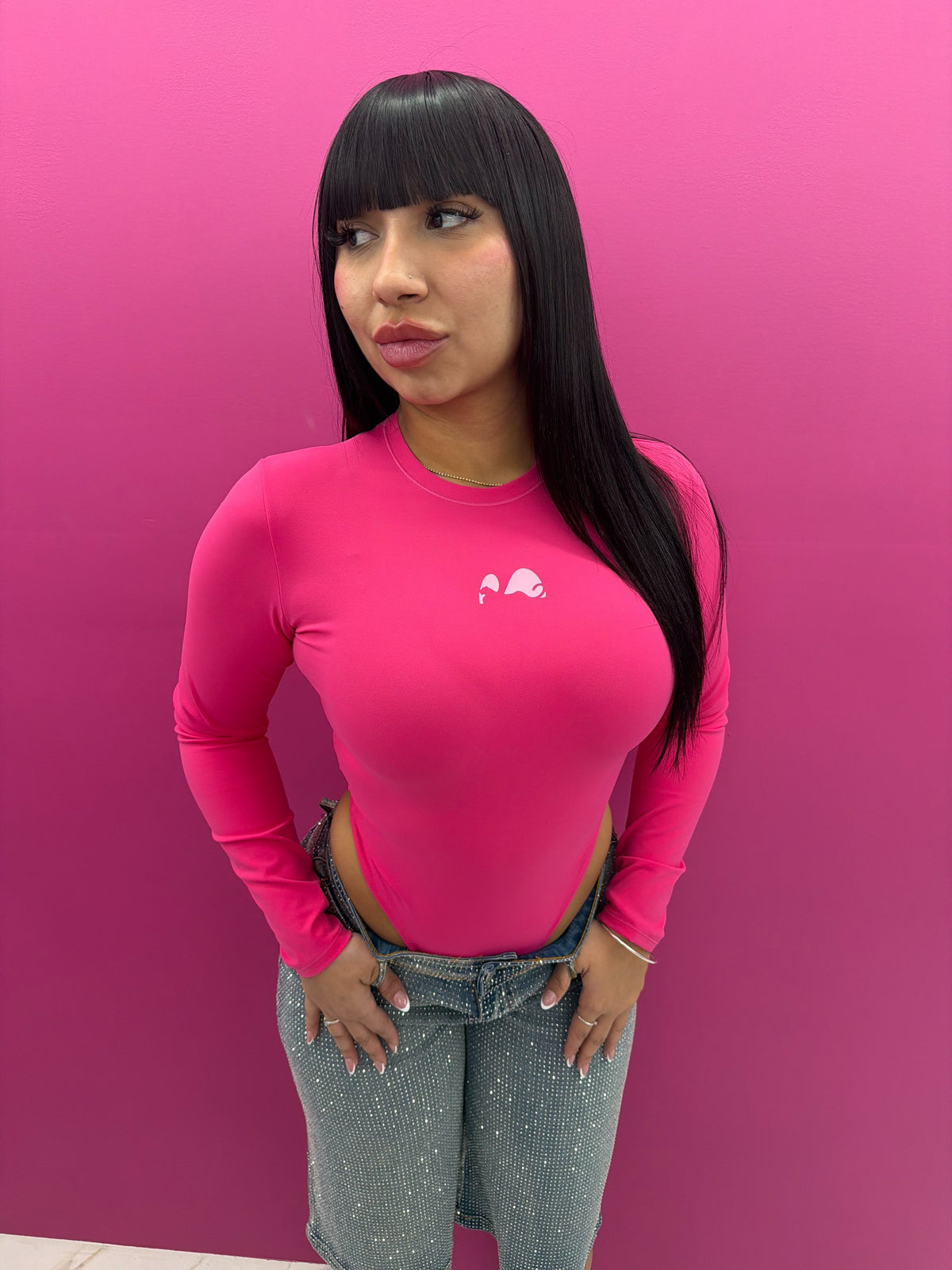 Hot Pink Longsleeve Bodysuit