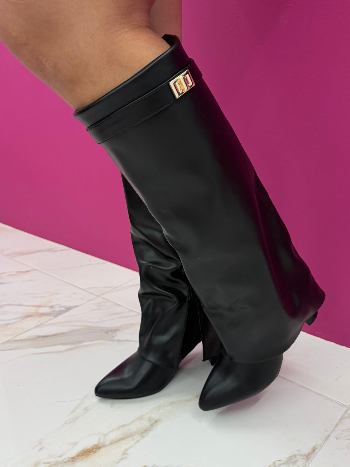 Black Fold Boots